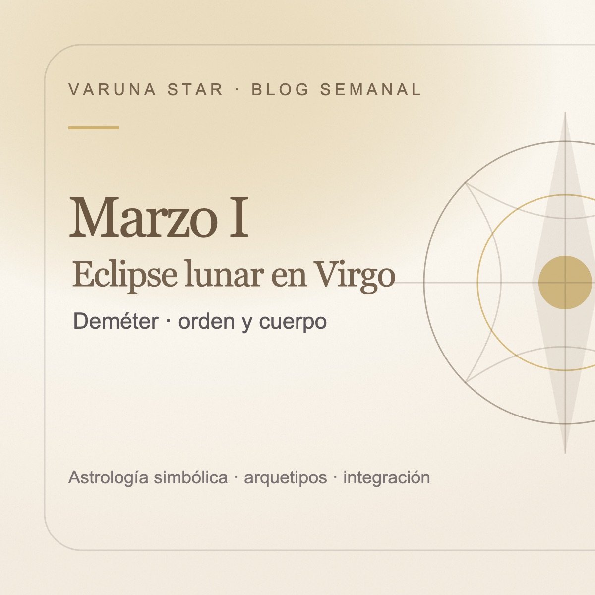 Marzo I · Eclipse lunar en Virgo: cuerpo, orden y realidad