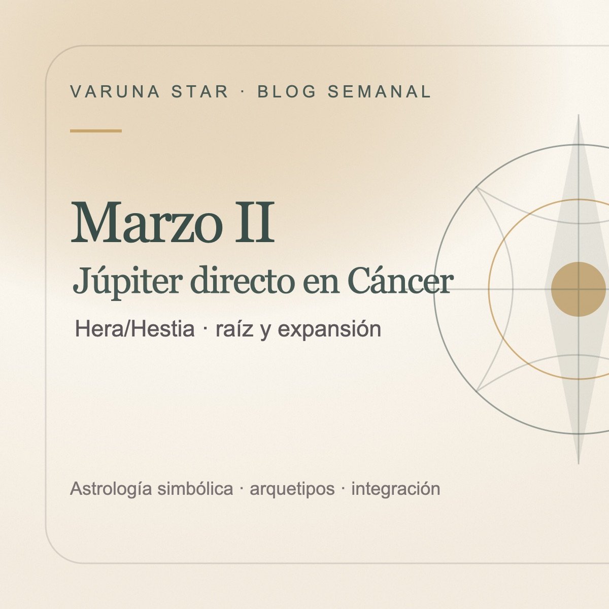 Marzo II · Júpiter directo en Cáncer: crecer desde la raíz