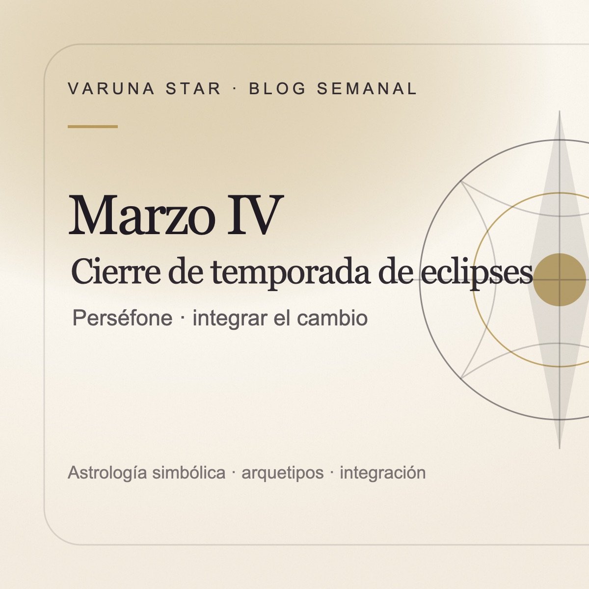 Marzo IV · Perséfone: integrar lo que el eclipse mostró