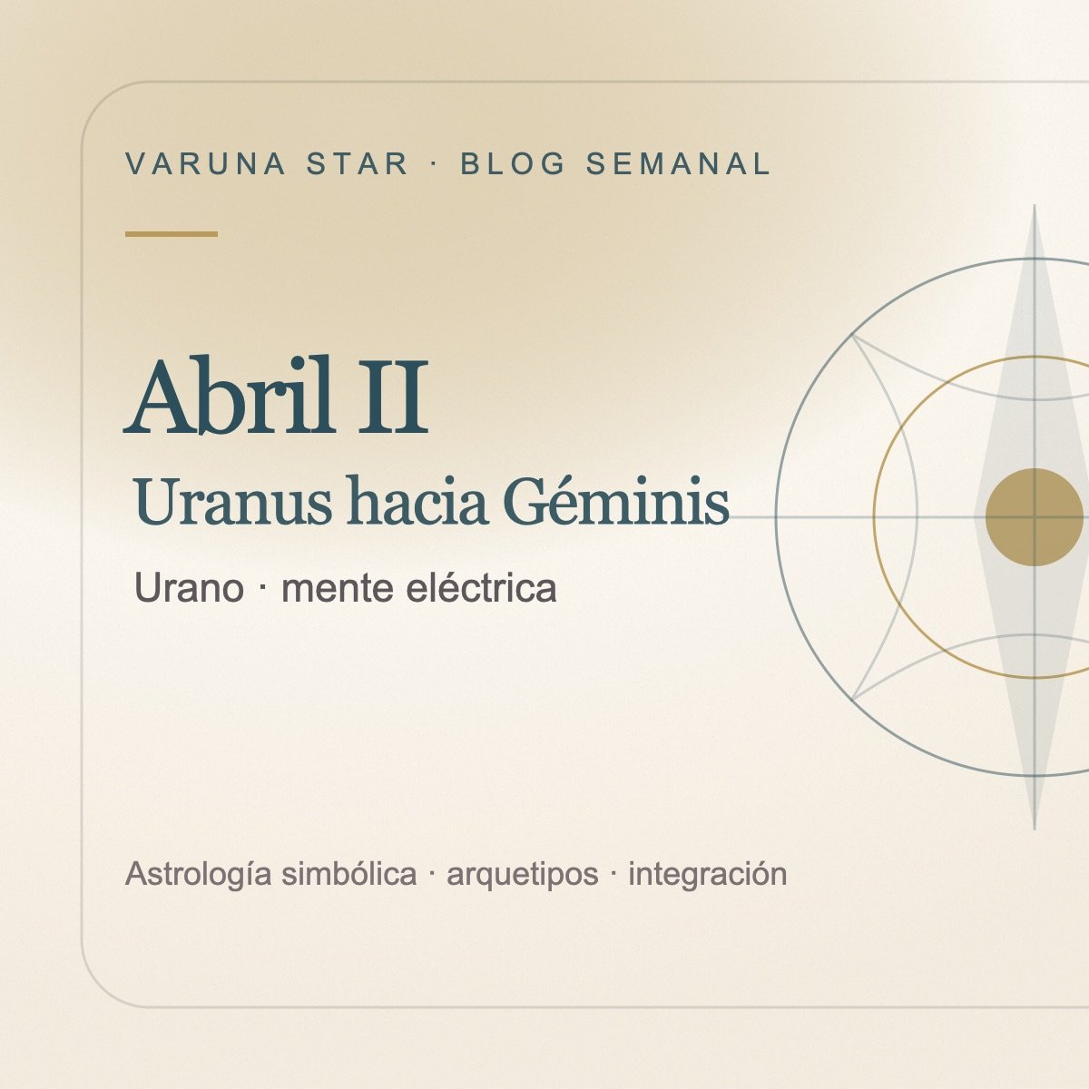 Abril II · Urano se acerca a Géminis: mente eléctrica