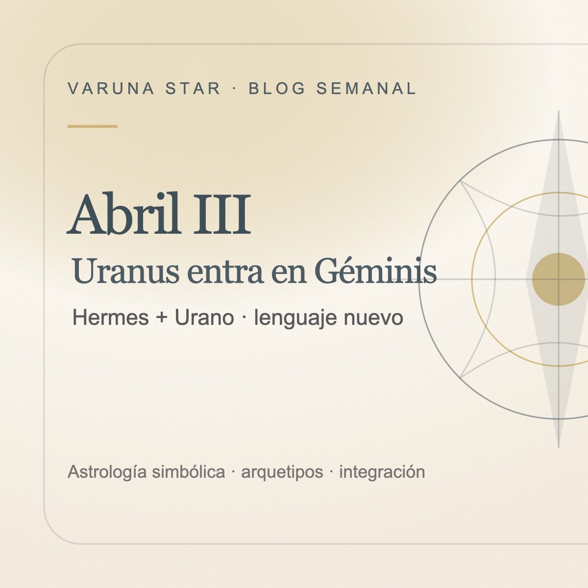 Abril III · Hermes y Urano: escribir para ordenar el ruido